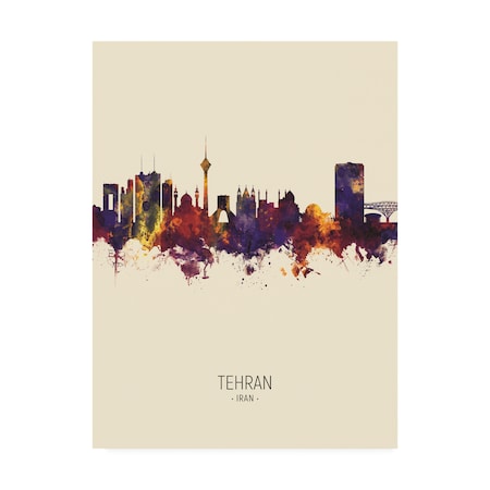 Trademark Fine Art Michael Tompsett 'Tehran Iran Skyline Portrait III' Canvas Art, 14x19 MT02874-C1419GG